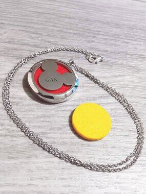 Essential Oil Diffuser Necklace Mickey Mouse Stainless Steel
